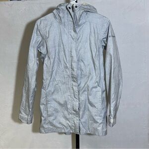 Light Gray Women's Hooded Columbia Rain Jacket Small
